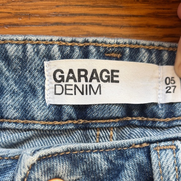 Garage Light Blue Ripped Straight Leg Jeans - Picture 2 of 5